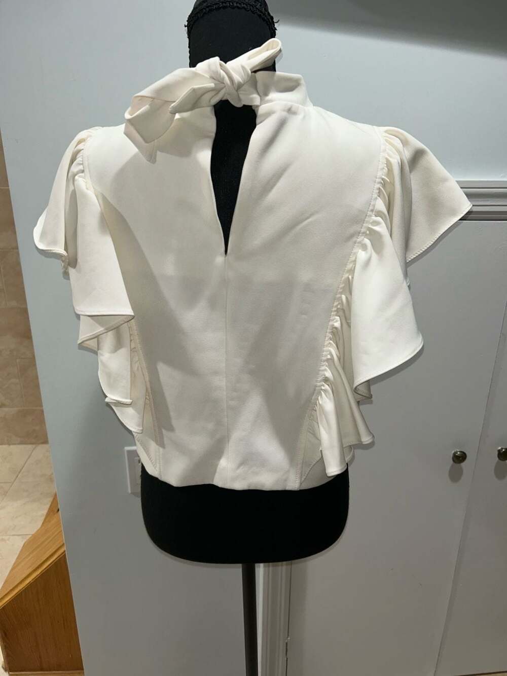 Ivory Frill High Neck Ruffle Top - Picture 3 of 4